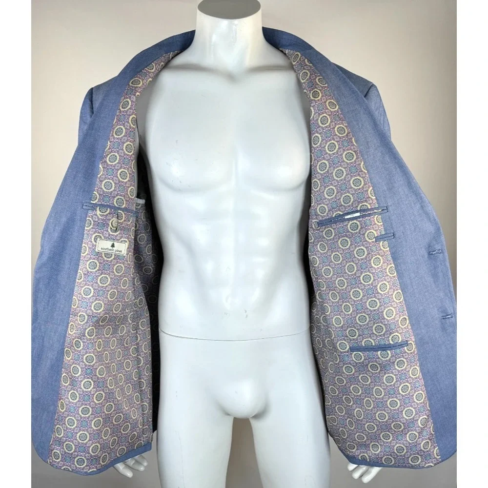 Southern Pines 2-Button Blazer Mnes XXL‎ NWT Lined Double-Vented Cotton Blue